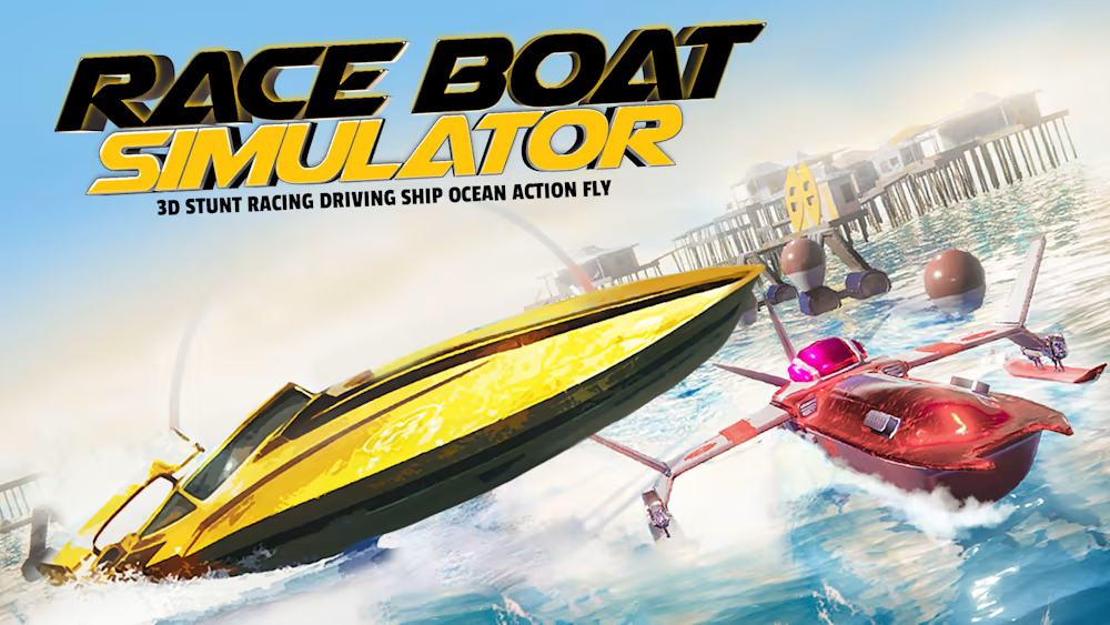 赛船模拟器 - 3D特技赛车驾驶船在海洋中 Race Boat Simulator - 3D Stunt Racing Driving Ship in Ocea