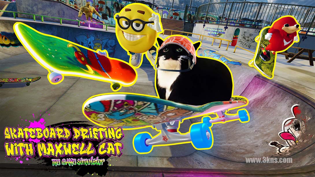 滑板漂流与麦克斯韦猫:游戏模拟器 Skateboard Drifting with Maxwell Cat: The Game Simulator