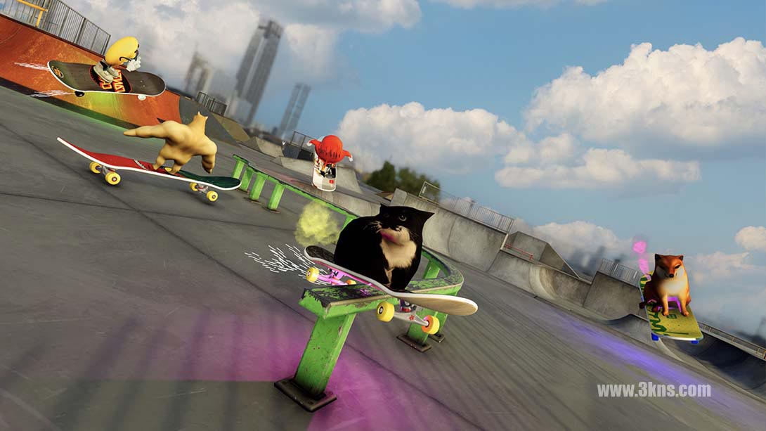 滑板漂流与麦克斯韦猫:游戏模拟器 Skateboard Drifting with Maxwell Cat: The Game Simulator截图